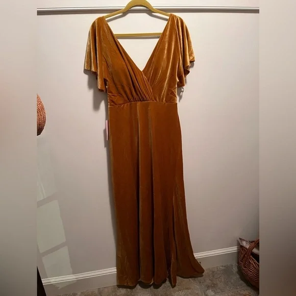 BHLDN Jenny Yoo Ellis Stretch Velvet Gown Size 12 NWT - Picture 7 of 16